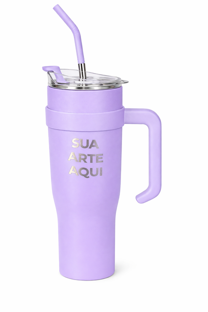 Copo Térmico 1,2L Tampa Acrílica + Canudo de Metal | Personalizável