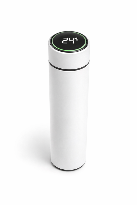 Garrafa Térmica Inox 500 ml com Visor Digital | Precisão no Dia a Dia