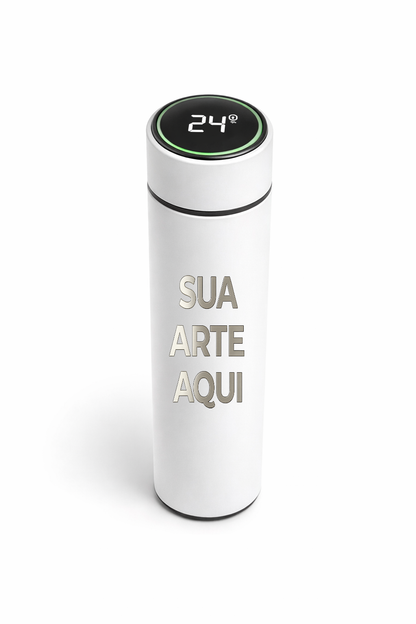 Garrafa Térmica Inox 500 ml com Visor Digital | Precisão no Dia a Dia