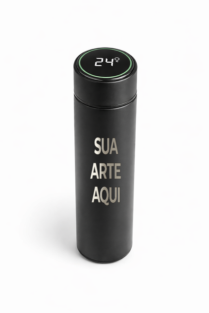 Garrafa Térmica Inox 500 ml com Visor Digital | Precisão no Dia a Dia