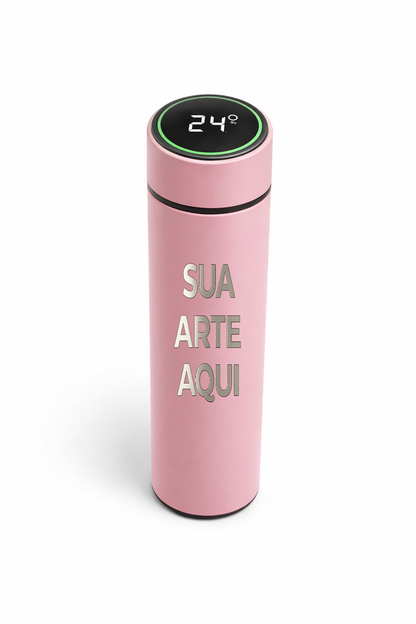 Garrafa Térmica Inox 500 ml com Visor Digital | Precisão no Dia a Dia