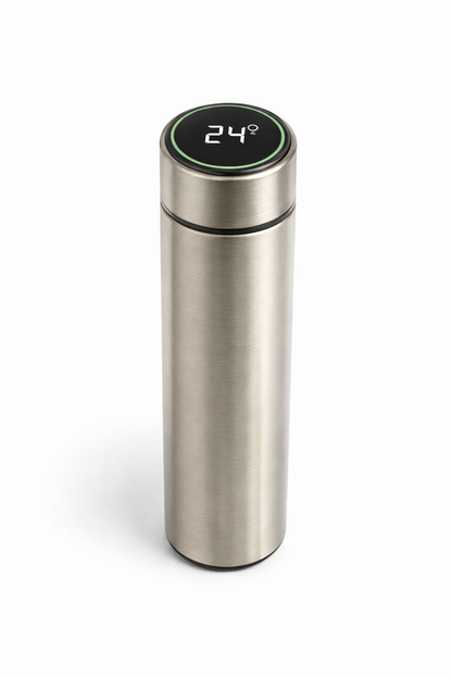 Garrafa Térmica Inox 500 ml com Visor Digital | Precisão no Dia a Dia
